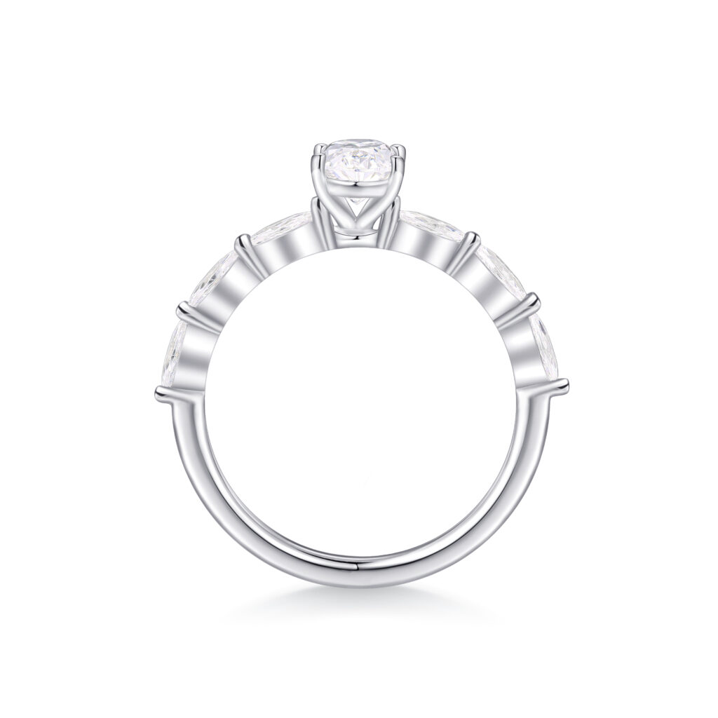 Piper – Elegant Sidostensring med diamanter i 950 Platina